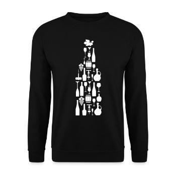 Wein Weinflasche Weinliebhaber - Unisex Pullover - Schwarz - Vorne - Alina (178cm) & Michal (187cm)