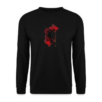 Albania - Unisex Sweatshirt - black - Front - Alina (178cm) & Michal (187cm)