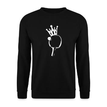 Tischtennis Sieger Krone König Illustration Symbol - Unisex Pullover - Schwarz - Vorne - Alina (178cm) & Michal (187cm)