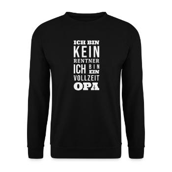 Rentner Vollzeit Opa Großvater Geschenk - Unisex Pullover - Schwarz - Vorne - Alina (178cm) & Michal (187cm)