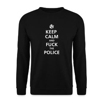 KEEP CALM AND FUCK THE POLICE - Unisex Sweatshirt - black - Front - Alina (178cm) & Michal (187cm)