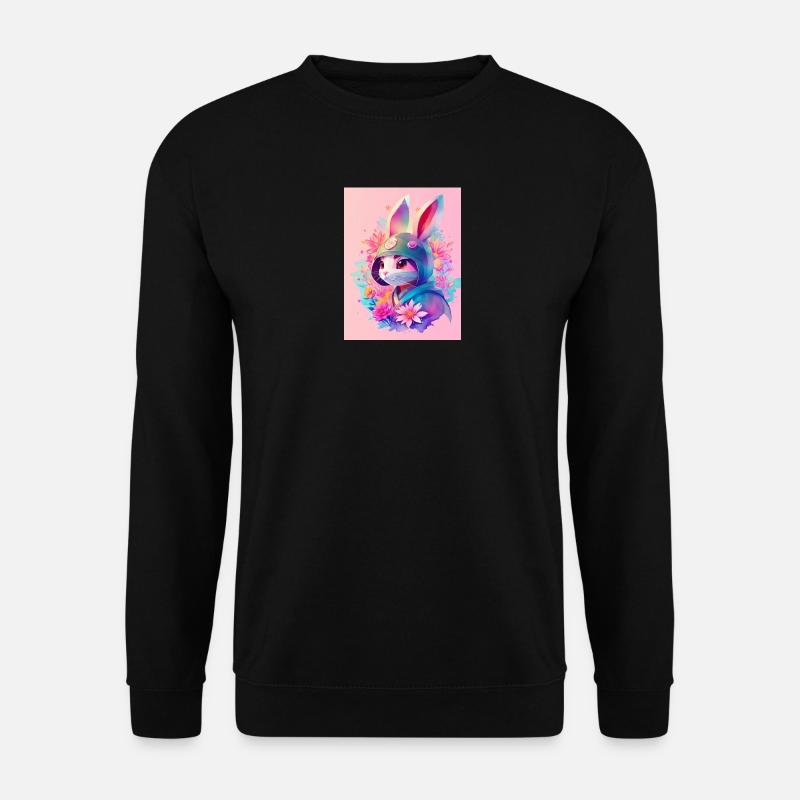Rabbit in Digital Style - Unisex Sweatshirt - black