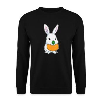 Bunny Baby Bib Pacifier - Unisex Sweatshirt - black - Front - Alina (178cm) & Michal (187cm)