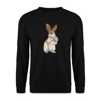 Coloriage de Pâques de Bunny - Sweat-shirt Unisexe - noir - Devant - Alina (178cm) & Michal (187cm)
