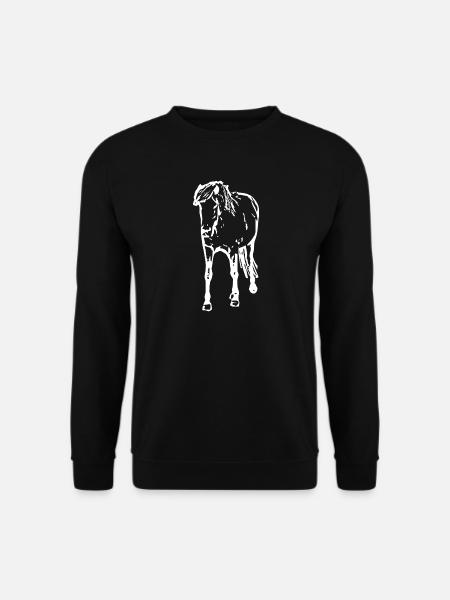 Pferde T-shirt Geschenk Reiter - Unisex Pullover - Schwarz