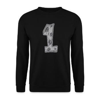 1 - First One Moon - Unisex Sweatshirt - black - Front - Alina (178cm) & Michal (187cm)