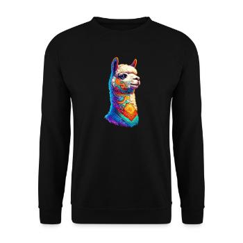 Alpaca - Unisex Sweatshirt - black - Front - Alina (178cm) & Michal (187cm)