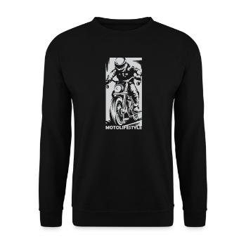 Moto Racing Caferacer Moto Biker Symbole Logo - Sweat-shirt Unisexe - noir - Devant - Alina (178cm) & Michal (187cm)
