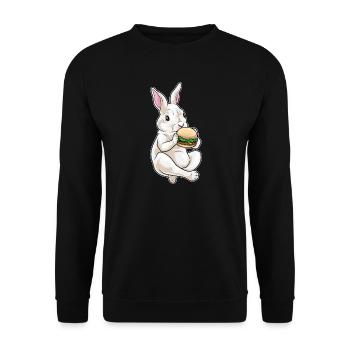 Bunny Cheeseburger - Unisex Sweatshirt - black - Front - Alina (178cm) & Michal (187cm)