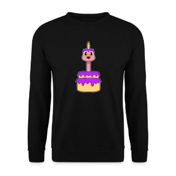 Gâteau d’anniversaire de flamant rose - Sweat-shirt Unisexe - noir - Devant - Alina (178cm) & Michal (187cm)