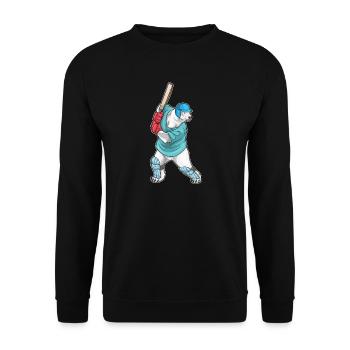 Eisbär Cricket Cricketschläger - Unisex Pullover - Schwarz - Vorne - Alina (178cm) & Michal (187cm)