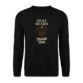 Bartöl Pflege Humor Gepflegter Lebensstil - Unisex Pullover - Schwarz - Vorne - Alina (178cm) & Michal (187cm)