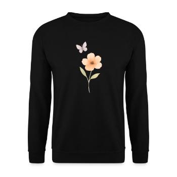 Aquarelles Fleur et Papillon - Sweat-shirt Unisexe - noir - Devant - Alina (178cm) & Michal (187cm)