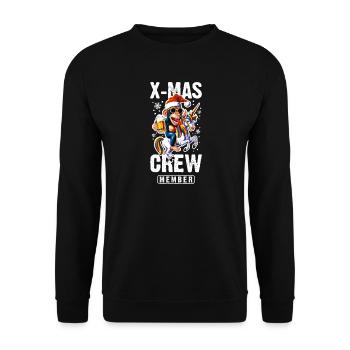 Xmas Party Crew Christmas Monkey Unicorn - Unisex Sweatshirt - black - Front - Alina (178cm) & Michal (187cm)