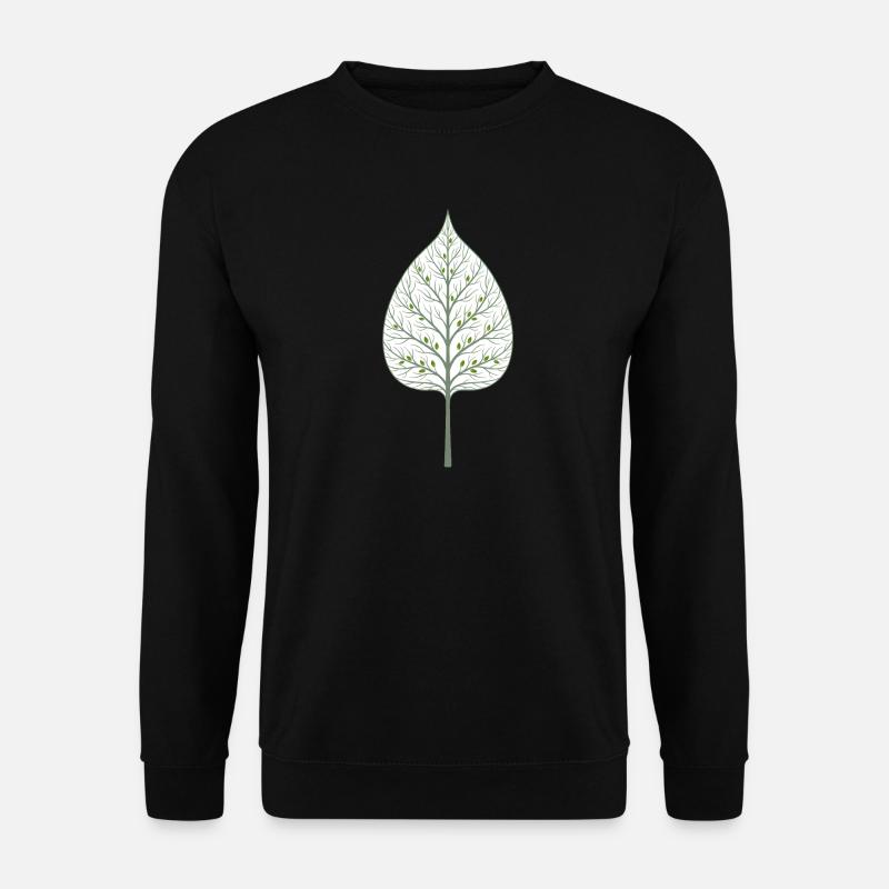 Verborgener Baum im Blatt - Unisex Pullover - Schwarz