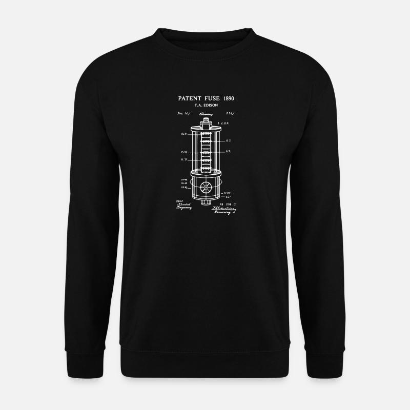 Edison-Sicherungsbauplan - Unisex Pullover - Schwarz