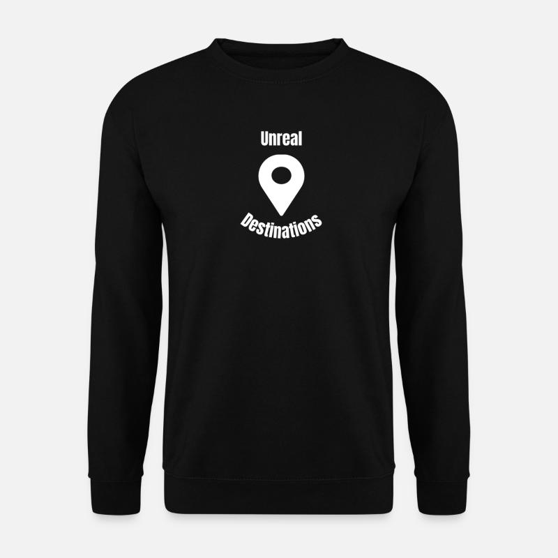 Unreal Destinations Pin - Unisex Pullover - Schwarz