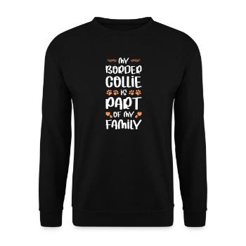 Mein Border Collie ist Familienmitglied - Unisex Pullover - Schwarz - Vorne - Alina (178cm) & Michal (187cm)