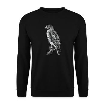 Nocturnal Hawk Line Art - Unisex Sweatshirt - black - Front - Alina (178cm) & Michal (187cm)