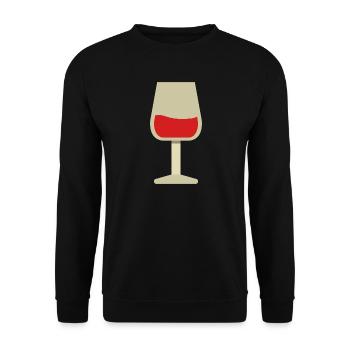 Weinglas - Unisex Pullover - Schwarz - Vorne - Alina (178cm) & Michal (187cm)