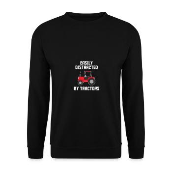 Facilement distrait par les tracteurs Agricole - Sweat-shirt Unisexe - noir - Devant - Alina (178cm) & Michal (187cm)