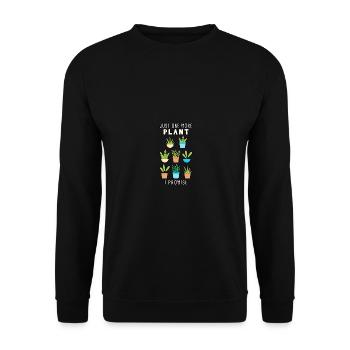 Just One More Plant I Promise - Unisex Pullover - Schwarz - Vorne - Alina (178cm) & Michal (187cm)