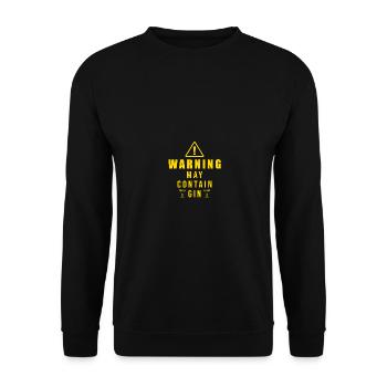 Warning May Contain Gin - Cocktail Day Drinking - Unisex Pullover - Schwarz - Vorne - Alina (178cm) & Michal (187cm)