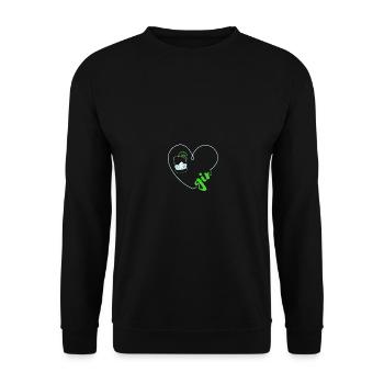 Gin Love Heart - Gin Lover - Unisex Pullover - Schwarz - Vorne - Alina (178cm) & Michal (187cm)