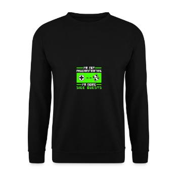 Im Not Procrastinating Im Doing Side Quests - Unisex Pullover - Schwarz - Vorne - Alina (178cm) & Michal (187cm)