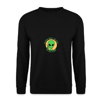 Aliens Don't Believe in You, Either - Unisex Pullover - Schwarz - Vorne - Alina (178cm) & Michal (187cm)