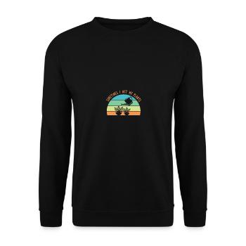 Sometimes I Wet My Plants - Unisex Pullover - Schwarz - Vorne - Alina (178cm) & Michal (187cm)