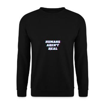 UFO Aliens - Trippy Humans Aren't Real - Unisex Pullover - Schwarz - Vorne - Alina (178cm) & Michal (187cm)