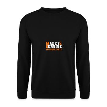 Made to Survive - Orange Ribbon MS Awareness - Unisex Pullover - Schwarz - Vorne - Alina (178cm) & Michal (187cm)