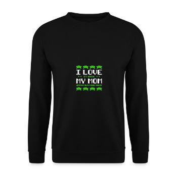 Play Video Games - I Love My Mom - Unisex Pullover - Schwarz - Vorne - Alina (178cm) & Michal (187cm)