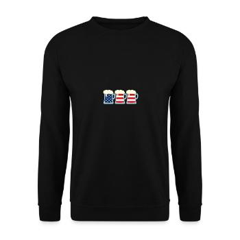 Craft Beer Brewery American Flag USA IPA - Unisex Pullover - Schwarz - Vorne - Alina (178cm) & Michal (187cm)