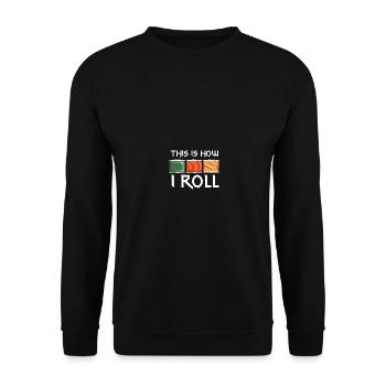 This Is How I Roll Sushi Japanese Food Happy Sushi - Unisex Pullover - Schwarz - Vorne - Alina (178cm) & Michal (187cm)