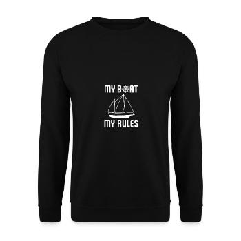 My Boat My Rules - Unisex Pullover - Schwarz - Vorne - Alina (178cm) & Michal (187cm)