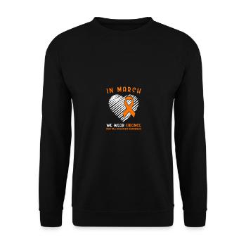 In March We Wear Orange Multiple Sclerosis - Unisex Pullover - Schwarz - Vorne - Alina (178cm) & Michal (187cm)