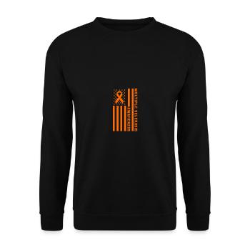 Multiple Sclerosis MS Awareness Patriotic USA - Unisex Pullover - Schwarz - Vorne - Alina (178cm) & Michal (187cm)
