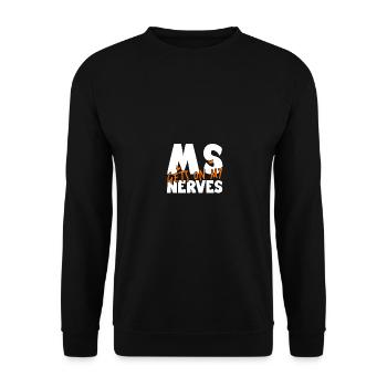MS Gets on My Nerves - Multiple Sclerosis - Unisex Pullover - Schwarz - Vorne - Alina (178cm) & Michal (187cm)