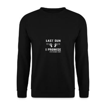 Last Gun I Promise - Unisex Pullover - Schwarz - Vorne - Alina (178cm) & Michal (187cm)