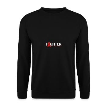 Her Fight Is My Fight Blood Cancer Red Ribbon - Unisex Pullover - Schwarz - Vorne - Alina (178cm) & Michal (187cm)