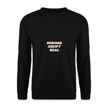 Trippy Humans Aren't Real - Unisex Pullover - Schwarz - Vorne - Alina (178cm) & Michal (187cm)