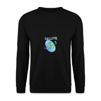 Funny Cellfie Cell Biology Teacher Selfie Dad - Unisex Pullover - Schwarz - Vorne - Alina (178cm) & Michal (187cm)