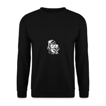 Astronaut Space Funny Spaceman Moon - Unisex Pullover - Schwarz - Vorne - Alina (178cm) & Michal (187cm)