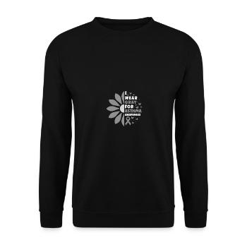 I Wear Grey For Asthma Awareness Gray Ribbon - Unisex Pullover - Schwarz - Vorne - Alina (178cm) & Michal (187cm)