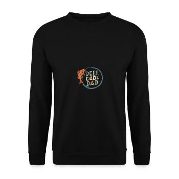 Reel Cool Dad Bass Fishing Buddies - Unisex Pullover - Schwarz - Vorne - Alina (178cm) & Michal (187cm)