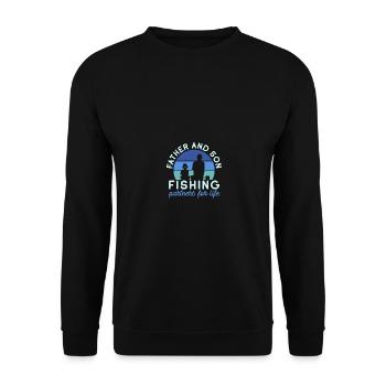 Father And Son Fishing Partners For Life - Unisex Pullover - Schwarz - Vorne - Alina (178cm) & Michal (187cm)