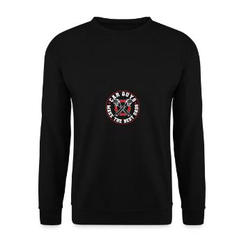 Car Guys Make The Best Dads Mechanic Fathers Day - Unisex Pullover - Schwarz - Vorne - Alina (178cm) & Michal (187cm)
