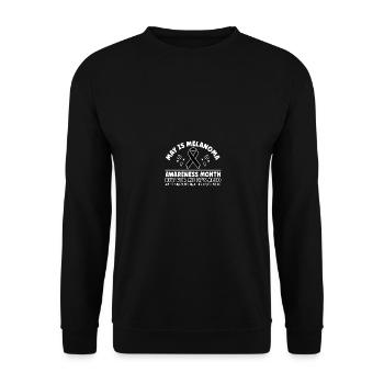 May Is Melanoma Awareness Month Black Ribbon - Unisex Pullover - Schwarz - Vorne - Alina (178cm) & Michal (187cm)